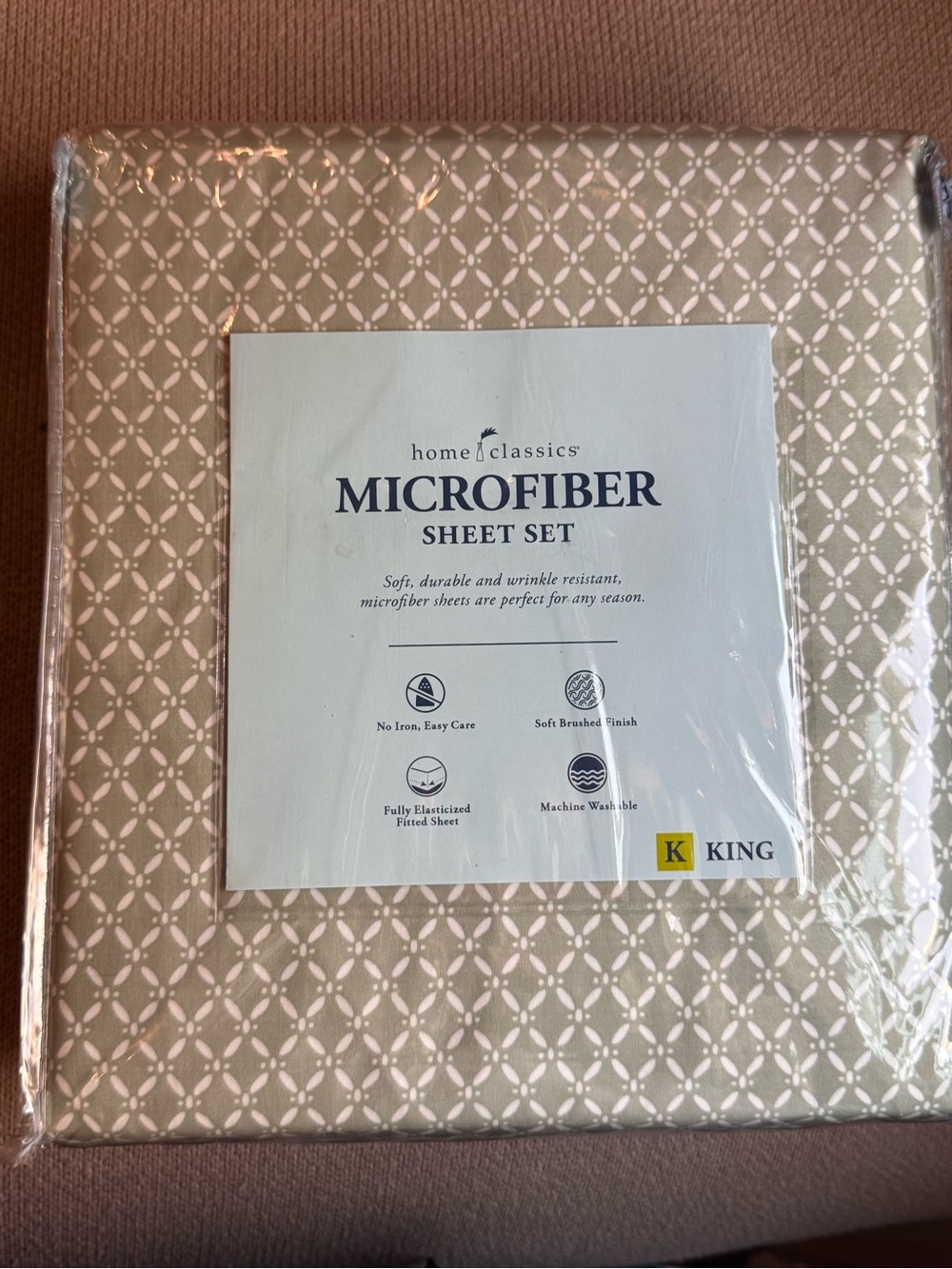 Home Classics Microfiber Sheet Set - sage Pattern (King)